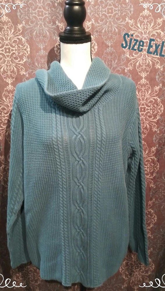 Cobalt Blue Cowl Neck Sweater